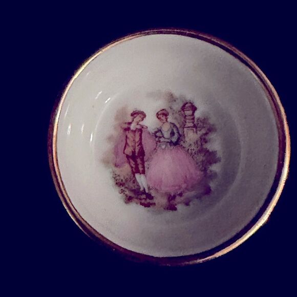 Vintage Limoges raspberry water pitcher and bowl w 22K gold detail - Picture 6 of 8